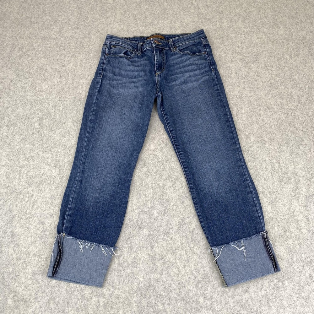 Joe's Jeans Skinny Jeans Womens 27 Blue Mid Rise Ankle Zip Distressed Stretch